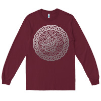Burgundy ireland celtic knotwork design ornament wolf original celtic pullover Long Sleeve Tee - linhVisuals