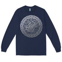 Navy ireland celtic knotwork design ornament wolf original celtic pullover Long Sleeve Tee - linhVisuals