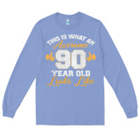 Colony Blue 90th birthday novelty gift awesome 90 year old t shirt Long Sleeve Tee - linhVisuals