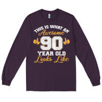 Plum 90th birthday novelty gift awesome 90 year old t shirt Long Sleeve Tee - linhVisuals