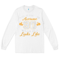 White 90th birthday novelty gift awesome 90 year old t shirt Long Sleeve Tee - linhVisuals