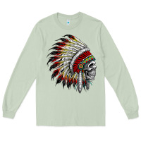 Matcha native american indian chief skull motorcycle headdress  t shirt Long Sleeve Tee - linhVisuals