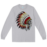 Moon Dust native american indian chief skull motorcycle headdress  t shirt Long Sleeve Tee - linhVisuals