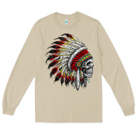 Mushroom native american indian chief skull motorcycle headdress  t shirt Long Sleeve Tee - linhVisuals