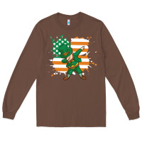 Chestnut dabbing leprechaun irish american flag Long Sleeve Tee - linhVisuals