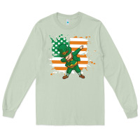 Matcha dabbing leprechaun irish american flag Long Sleeve Tee - linhVisuals