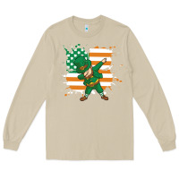 Mushroom dabbing leprechaun irish american flag Long Sleeve Tee - linhVisuals