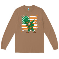 Toasted Coconut dabbing leprechaun irish american flag Long Sleeve Tee - linhVisuals