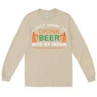 Mushroom i just want to drink with my friends Long Sleeve Tee - linhVisuals
