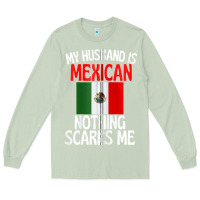 Matcha my husband is mexican nothing scares me funny husband zip hoodie Long Sleeve Tee - linhVisuals