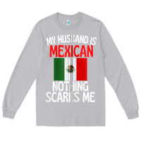 Moon Dust my husband is mexican nothing scares me funny husband zip hoodie Long Sleeve Tee - linhVisuals