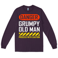 Plum funny danger grumpy old man sarcastic saying, retirement t shirt Long Sleeve Tee - linhVisuals