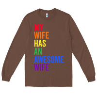 Chestnut my wife has an awesome wife funny lesbian wedding gift t shirt Long Sleeve Tee - linhVisuals