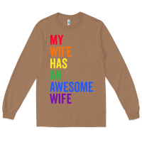 Toasted Coconut my wife has an awesome wife funny lesbian wedding gift t shirt Long Sleeve Tee - linhVisuals