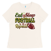 Bone eat sleep football repeat Ladies Tee - BundleAndBundleShop