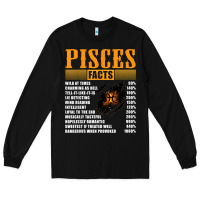 Black pisces facts t shirt pisces birthday gifts Long Sleeve Tee - linhVisuals