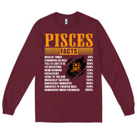 Burgundy pisces facts t shirt pisces birthday gifts Long Sleeve Tee - linhVisuals