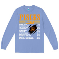 Colony Blue pisces facts t shirt pisces birthday gifts Long Sleeve Tee - linhVisuals