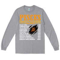 Heather Grey pisces facts t shirt pisces birthday gifts Long Sleeve Tee - linhVisuals