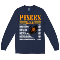 Navy pisces facts t shirt pisces birthday gifts Long Sleeve Tee - linhVisuals