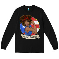 Black puerto rican girl strong t shirt puerto rico pride boricua Long Sleeve Tee - linhVisuals