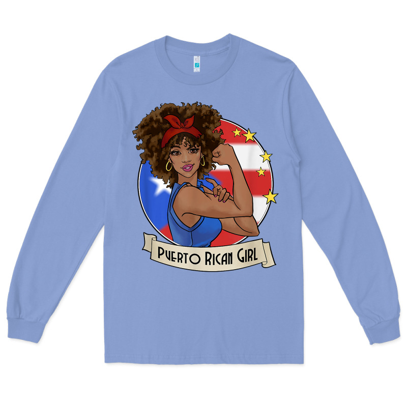Puerto Rican Girl Strong T Shirt Puerto Rico Pride Boricua Long Sleeve Tee by linhVisuals | Teevron