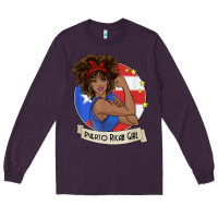 Plum puerto rican girl strong t shirt puerto rico pride boricua Long Sleeve Tee - linhVisuals