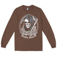 Chestnut santa muerte female deity mexican satanic dead sugar skull tank top Long Sleeve Tee - linhVisuals