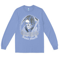 Colony Blue santa muerte female deity mexican satanic dead sugar skull tank top Long Sleeve Tee - linhVisuals
