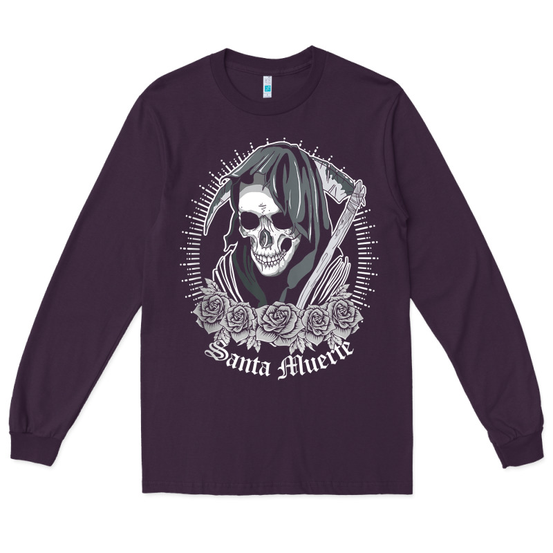 Santa Muerte Female Deity Mexican Satanic Dead Sugar Skull Tank Top Long Sleeve Tee by linhVisuals | Teevron