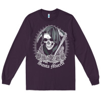 Plum santa muerte female deity mexican satanic dead sugar skull tank top Long Sleeve Tee - linhVisuals