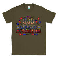 Army Green 4 july god bless america western Classic Tee - CowCowDesign
