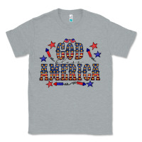 Heather Grey 4 july god bless america western Classic Tee - CowCowDesign