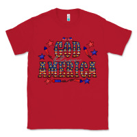 Red 4 july god bless america western Classic Tee - CowCowDesign
