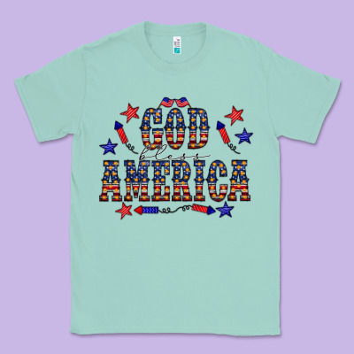 4 July God Bless America Western Classic Tee Designed By Cowcowdesign