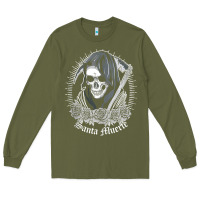 Army Green santa muerte female deity mexican satanic dead sugar skull tank top Long Sleeve Tee - linhVisuals