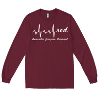 Burgundy red friday military remember everyone deployed heartbeat t shirt Long Sleeve Tee - linhVisuals