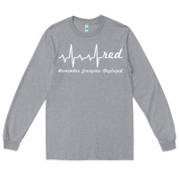 Heather Grey red friday military remember everyone deployed heartbeat t shirt Long Sleeve Tee - linhVisuals