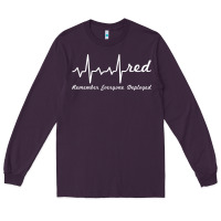 Plum red friday military remember everyone deployed heartbeat t shirt Long Sleeve Tee - linhVisuals