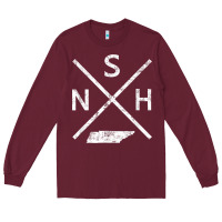 Burgundy vintage nashville retro nsh cross t shirt Long Sleeve Tee - linhVisuals