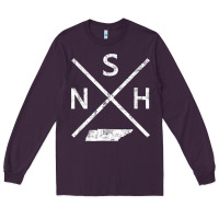 Plum vintage nashville retro nsh cross t shirt Long Sleeve Tee - linhVisuals