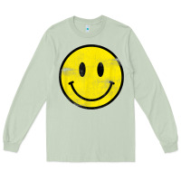 Matcha vintage retro happy smiley face 80's 90's aesthetic t shirt Long Sleeve Tee - linhVisuals