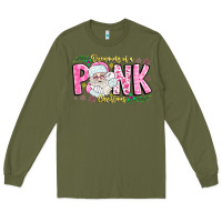 Army Green dreaming of a pink christmas Long Sleeve Tee - CowhideDigitalArt