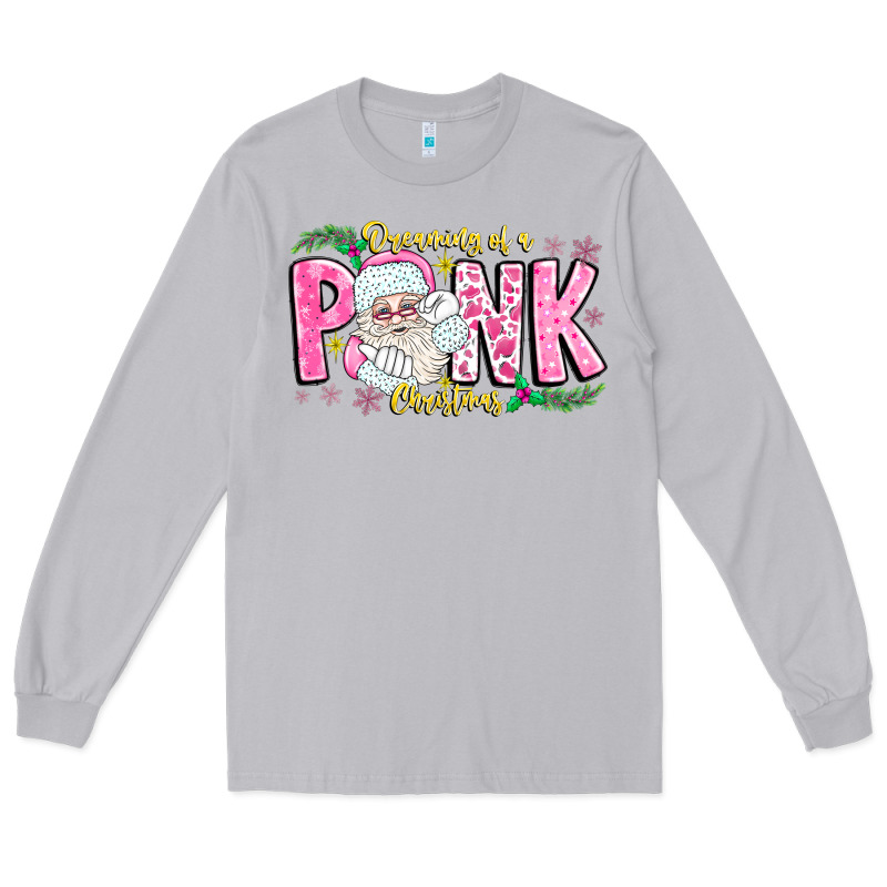 Dreaming Of A Pink Christmas Long Sleeve Tee by CowhideDigitalArt | Teevron