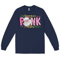 Navy dreaming of a pink christmas Long Sleeve Tee - CowhideDigitalArt