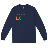 Navy The university of miami Long Sleeve Tee - linhVisuals