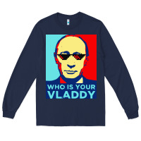 Navy who is your vladdy Long Sleeve Tee - linhVisuals