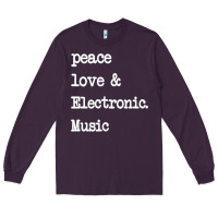 Plum peace love & electronic music  edm techno t shirt Long Sleeve Tee - linhVisuals