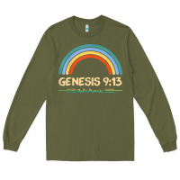 Army Green genesis 913 god's promise faithfully rainbow bible verse t shirt Long Sleeve Tee - linhVisuals
