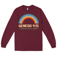 Burgundy genesis 913 god's promise faithfully rainbow bible verse t shirt Long Sleeve Tee - linhVisuals